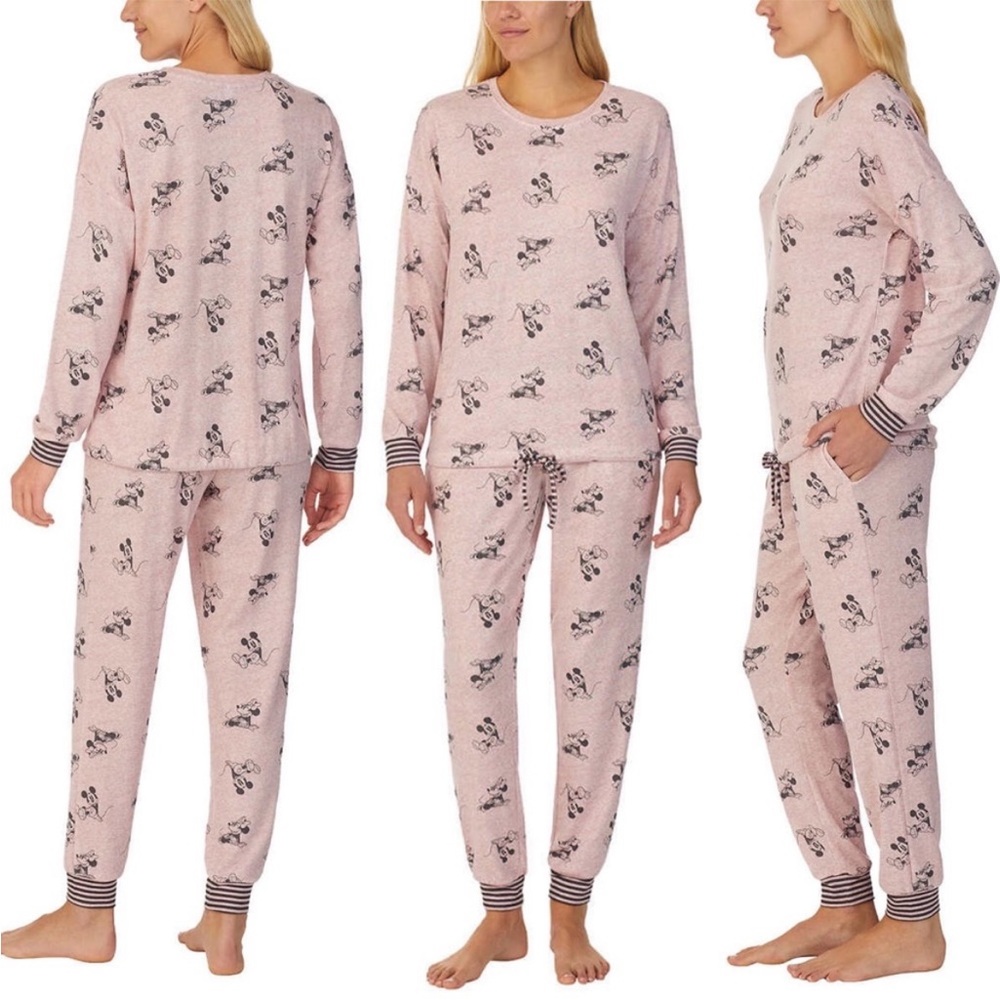 DISNEY Long Sleeve Top Joggers Ladies' 2-piece Lounge Set - Pink